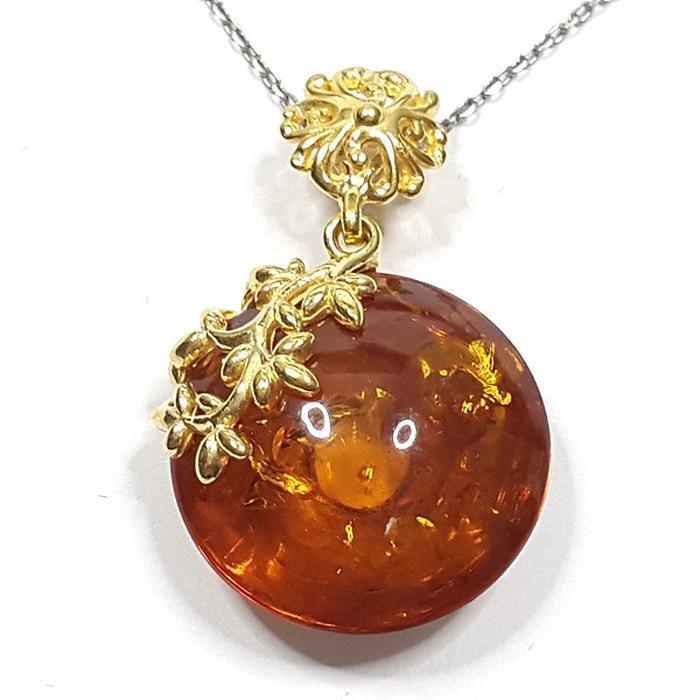Bluekey AA-grade two-sided brown pumpkin raw stone necklace 250406-23 (33110857A)