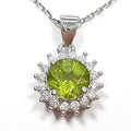 Bluekey AA-grade Green Peridot Raw Necklace 250406-17 (33110858A)