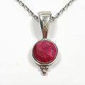 Bluekey Silver925 AntiqueRuby Gem Pendant 250406-12 (33110863A)