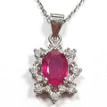 Bluekey AA-grade Star-shaped Pink Ruby Raw Gem Necklace 250406-07 (33110866A)
