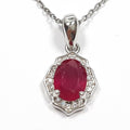 Bluekey AA-grade Simple Bloodruby Diamond Necklace 250406-06 (33110870A)