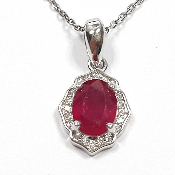Bluekey AA-grade Simple Bloodruby Diamond Necklace 250406-06 (33110870A)