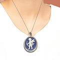 Bluekey Silver925 Big Cupid Cameo Necklace 250405-22 (33110877A)