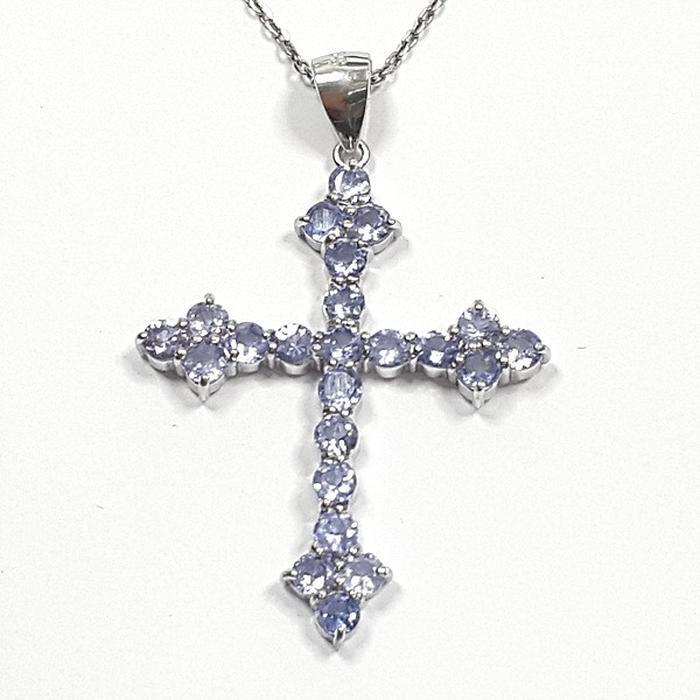 Bluekey AA Cross Tanzanite Gem Pendant 250405-17 (33110879A)