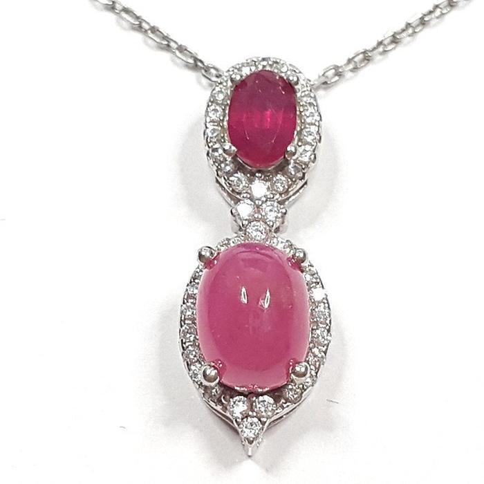 Bluekey AA-grade Blush Pink Ruby Raw Gem Pendant 250405-14 (33110883A)