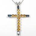Bluekey AAA Cross Yellow Sapphire London Stone Necklace 250405-04 (33110893A)