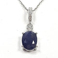 Bluekey AA Grade Simple Sapphire Gem Necklace 250405-06 (33110898A)