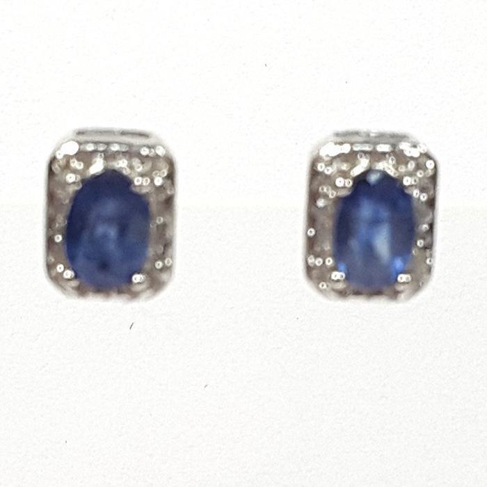 Bluekey AA-grade Blue Sapphire Raw Gem Earrings 250407-19 (33381579A)
