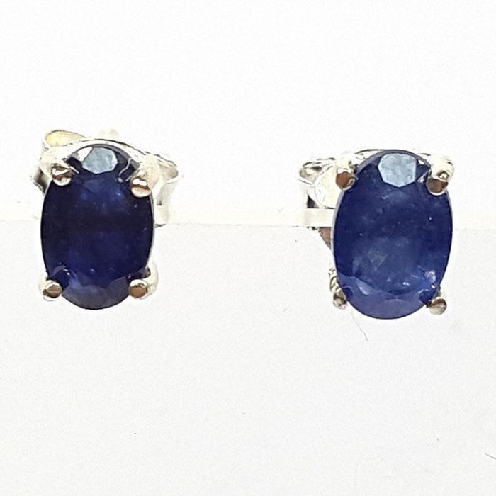 Bluekey AA Grade Blue Sapphire Raw Gem Earrings 250407-17 (33381581A)