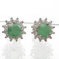 Bluekey A-grade mini emerald rough earrings 250407-03 (33381660A)