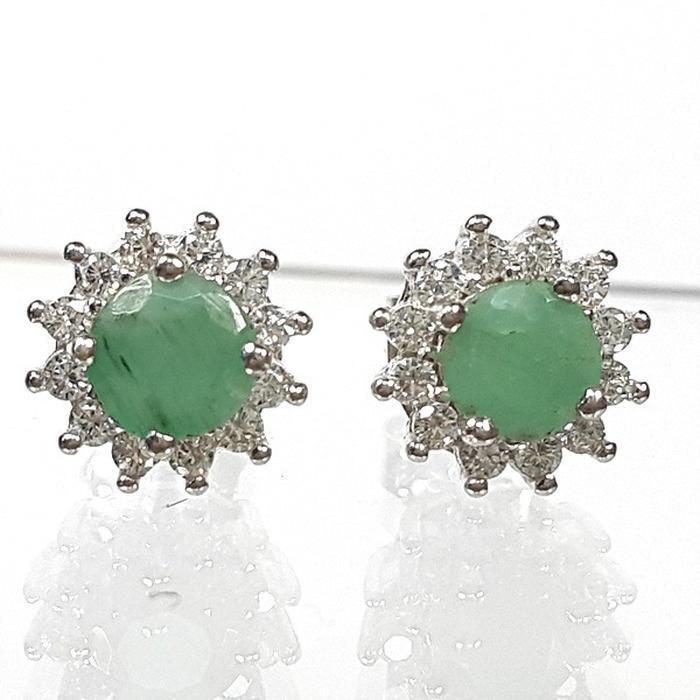 Bluekey A-grade mini emerald rough earrings 250407-03 (33381660A)