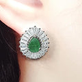 Bluekey A-grade Waterdrop Emerald Raw Gem Earrings 250408-13 (33381665A)