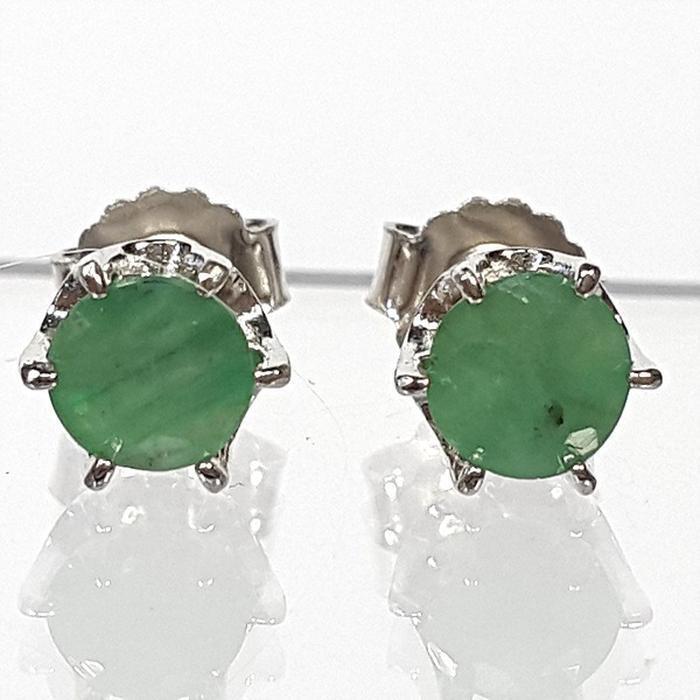 Bluekey A-class Crown Emerald Gemstone Earrings 250408-17 (33381672A)