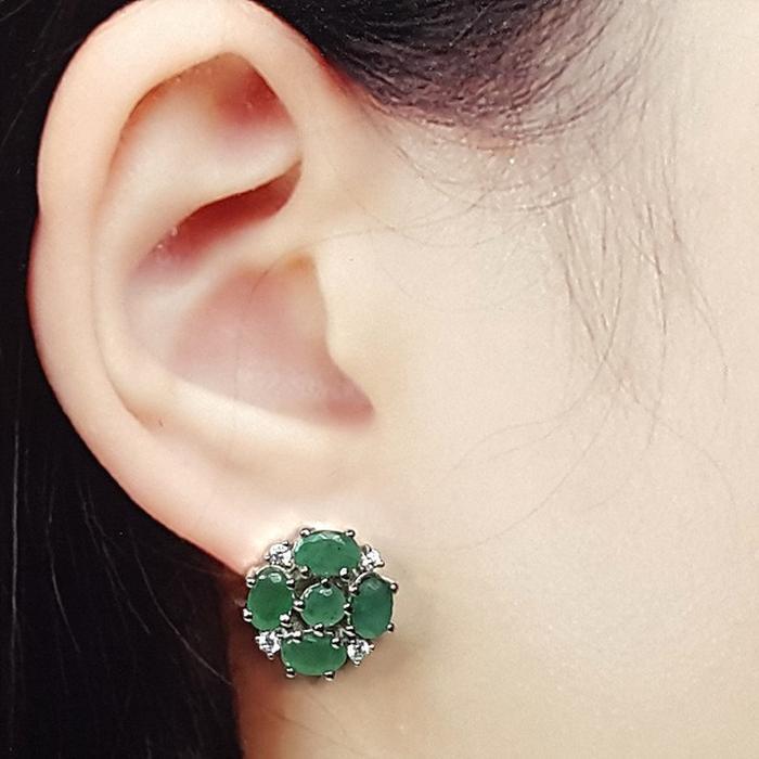 Bluekey A-grade flower green emerald pendant 250408-14 (33381675A)