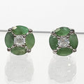 Bluekey A-grade flower emerald raw gemstone earrings 250408-18 (33381681A)