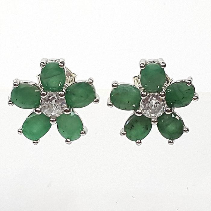 Bluekey A-grade flower green emerald pendant 250408-15 (33381688A)