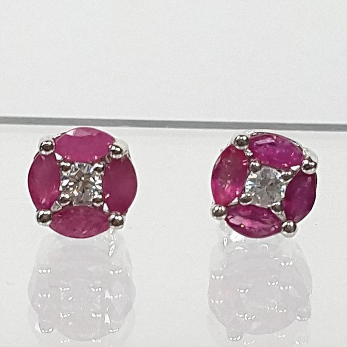 Bluekey A-grade Mini Red Ruby Rough Earrings 250408-02 (33381711A)