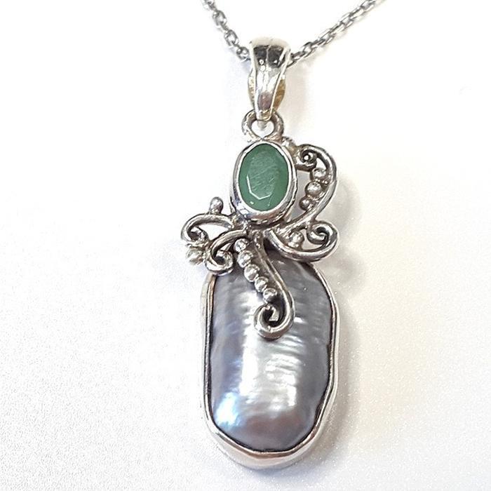 Bluekey AA-grade Baroque Pearl with Mel Crystal Necklace 250501-16 (33525578A)