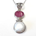 Bluekey B-grade ruby mabujewelry raw necklace 250501-10 (33525582A)
