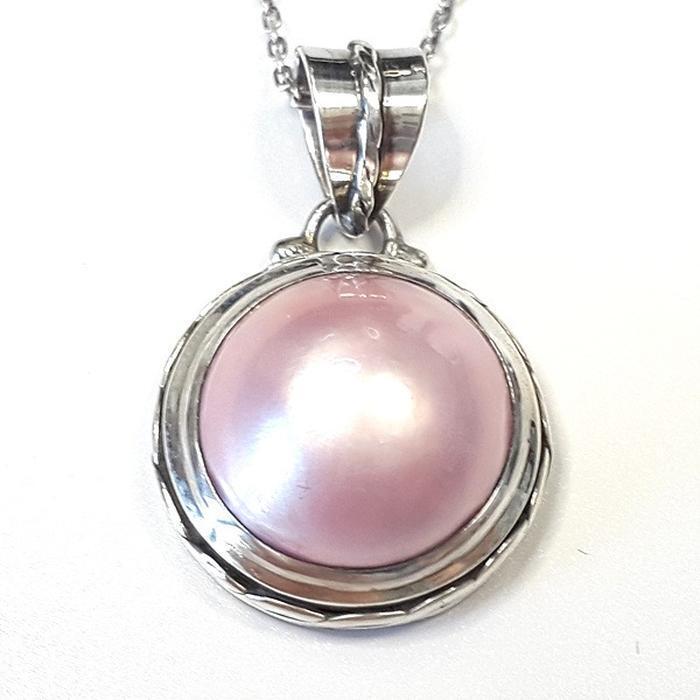 Bluekey A-grade pink ab pearl necklace 250501-09 (33525584A)