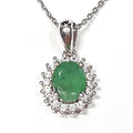 Bluekey A-grade green emerald rough necklace 250502-24 (33538185A)