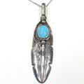 Bluekey Silver 925 Turquoise Leaf Necklace 250502-21 (33538186A)