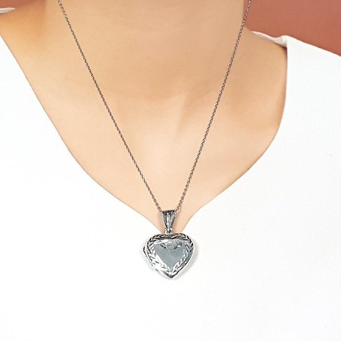 Bluekey Silver925 silver lid heart necklace 250502-09 (33538198A)
