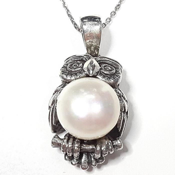 Bluekey AA-grade Eurasian Eagle Owl Freshwater Pearl Necklace 250503-21 (33539600A)