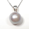 BlueKey A-grade silver 925 gray pearl gem necklace 250503-20 (33539601A)