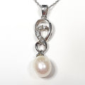 Bluekey A-grade silver925 freshwater pearl raw stone necklace 250503-17 (33539604A)
