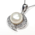 Bluekey A-grade silver 925 freshwater pearl raw stone necklace 250503-13 (33539609A)