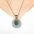Bluekey A-grade green emerald gemstone necklace 250503-08 (33539611A)