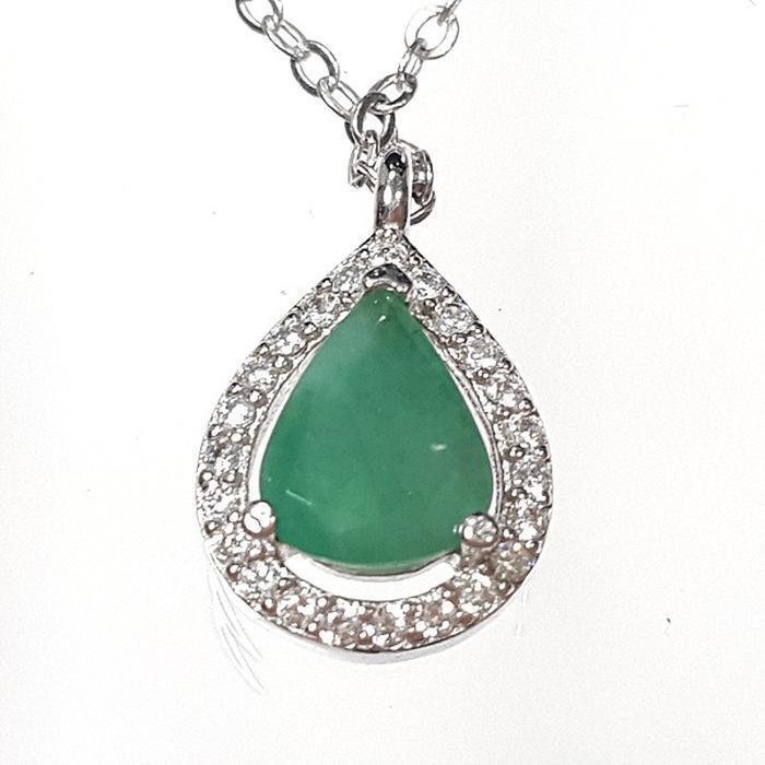 Bluekey A-grade Green Emerald Gem Pendant 250503-05 (33539614A)