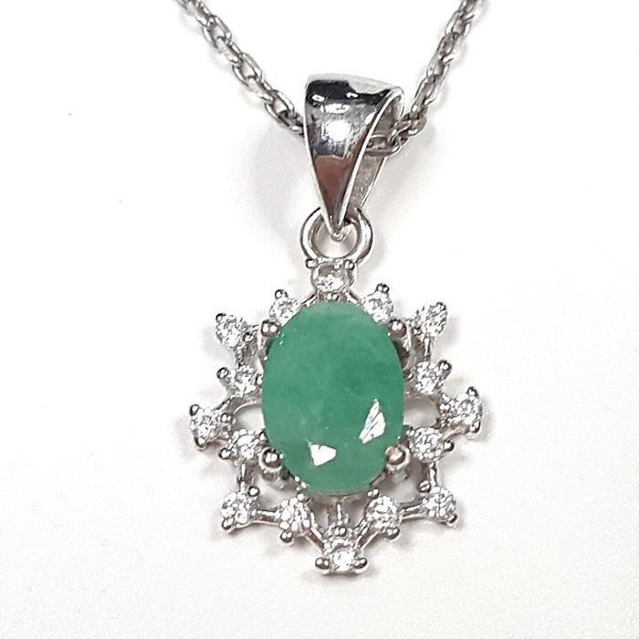 Bluekey A-grade Green Emerald Gem Pendant 250503-02 (33539616A)