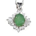 Bluekey A-grade green emerald gemstone necklace 250503-06 (33539618A)