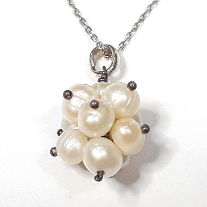 Bluekey Silver925 Pearl Bead Raw Necklace 250503-23 (33539631A)