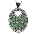 Bluekey AA-grade Antique Emerald Gemstone Necklace 250503-11 (33539632A)
