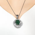 Bluekey A-grade green emerald gemstone necklace 250503-07 (33539633A)