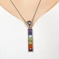 Bluekey A-grade棒石 mix stereo raw stone necklace 250504-23 (33936005A)