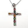 Bluekey A-rank Cross Toromarine Raw Gem Necklace 250504-22 (33936006A)