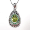 Bluekey A-grade Waterdrop Peridot Raw Necklace 250504-19 (33936009A)
