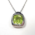 Bluekey A-Class Square Peridot Raw Gem Necklace 250504-18 (33936010A)