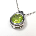 Bluekey A-grade round peridot rough necklace 250504-17 (33936011A)
