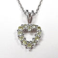 Bluekey A-Rank Heart Mini Peridot Gem Necklace 250504-16 (33936012A)