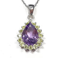 Bluekey AA-grade morganite pendant necklace 250504-15 (33936013A)