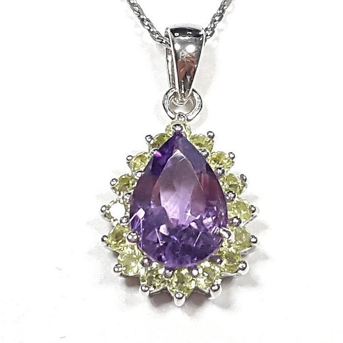Bluekey AA-grade morganite pendant necklace 250504-15 (33936013A)