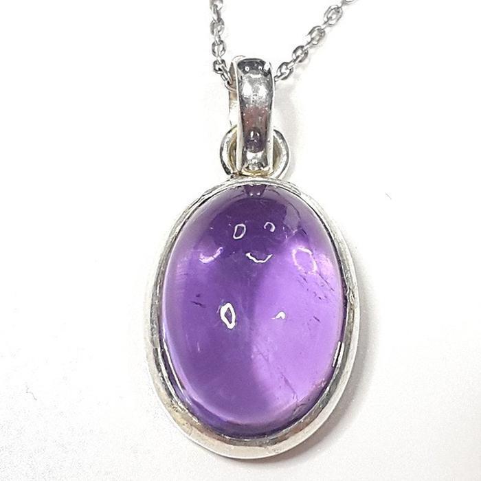 Bluekey AAA-grade cabochon blue sapphire necklace 250504-10 (33936021A)