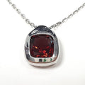 Bluekey AA-Class Square Red Garnet Raw Necklace 250504-05 (33936024A)