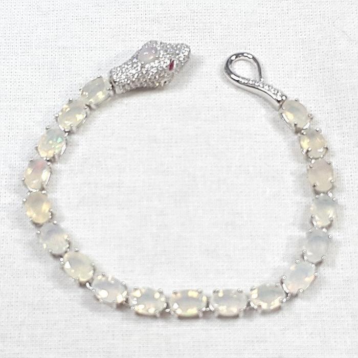 Bluekey AAA Grade Milk Opal Raw Stone Bracelet 250508-20 (35659965A)