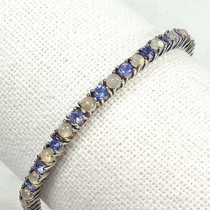 Bluekey AA-grade Tanzanite Opal Rough Bracelet 250508-23 (35659966A)